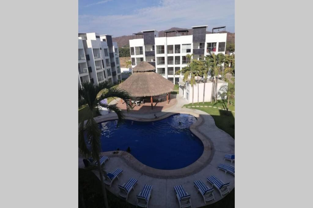Departamento De Lujo En Manzanillo, Planta Baja Frente A La Alberca Apartamento Exterior foto