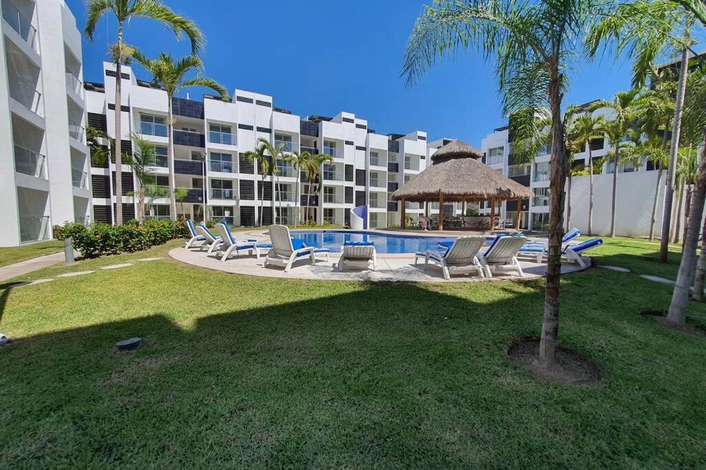 Departamento De Lujo En Manzanillo, Planta Baja Frente A La Alberca Apartamento Exterior foto