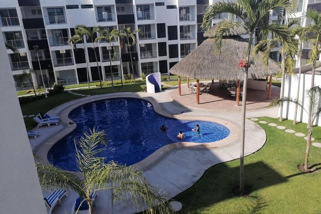 Departamento De Lujo En Manzanillo, Planta Baja Frente A La Alberca Apartamento Exterior foto