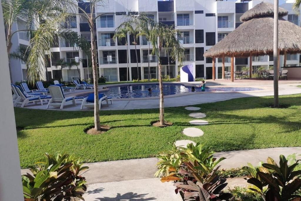 Departamento De Lujo En Manzanillo, Planta Baja Frente A La Alberca Apartamento Exterior foto
