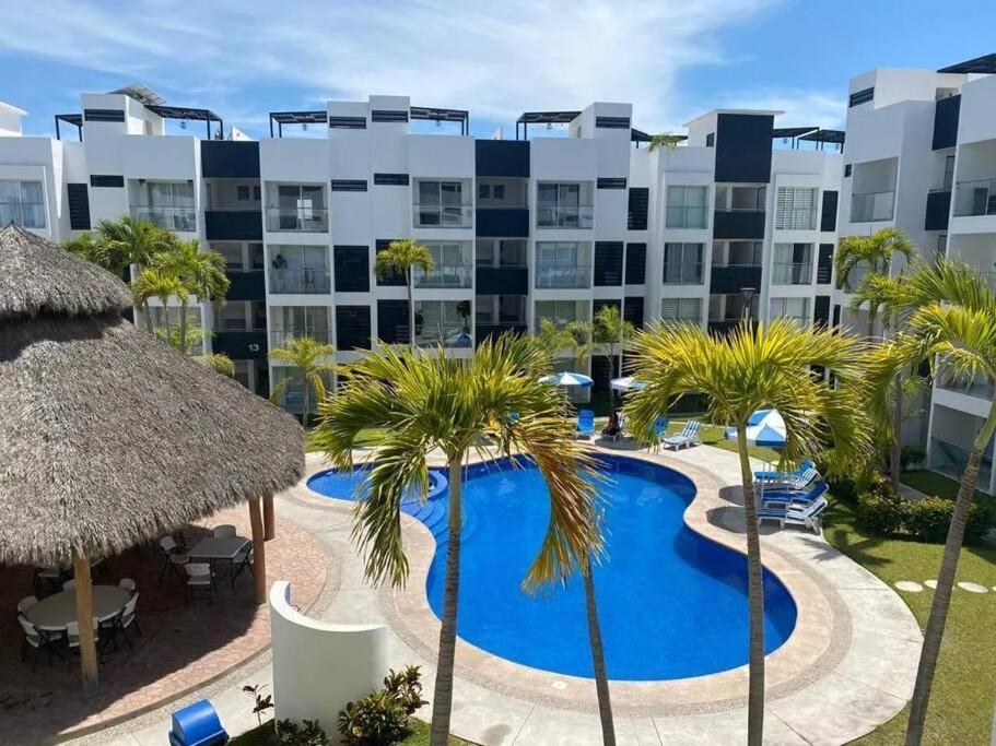 Departamento De Lujo En Manzanillo, Planta Baja Frente A La Alberca Apartamento Exterior foto